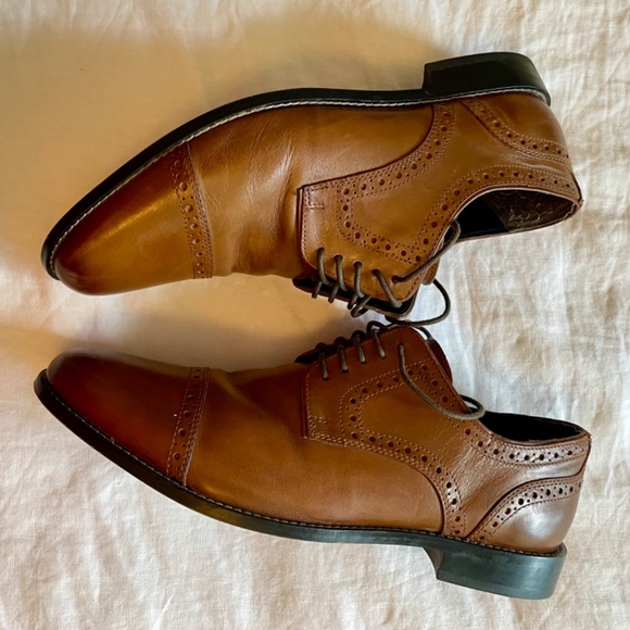 Nunn Bush Comfort Gel Men's Oxford Leather Shoes Norcross Cognac Size 11.5 W - Picture 3 of 6